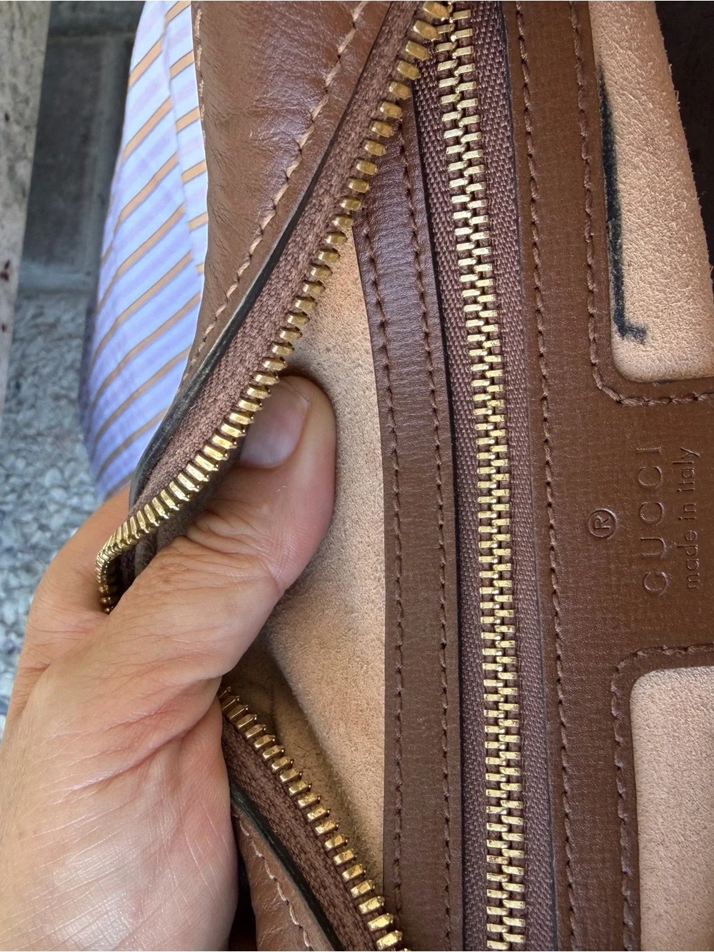 Gucci Brown GG Supreme Crossbody with Gold Horsebit